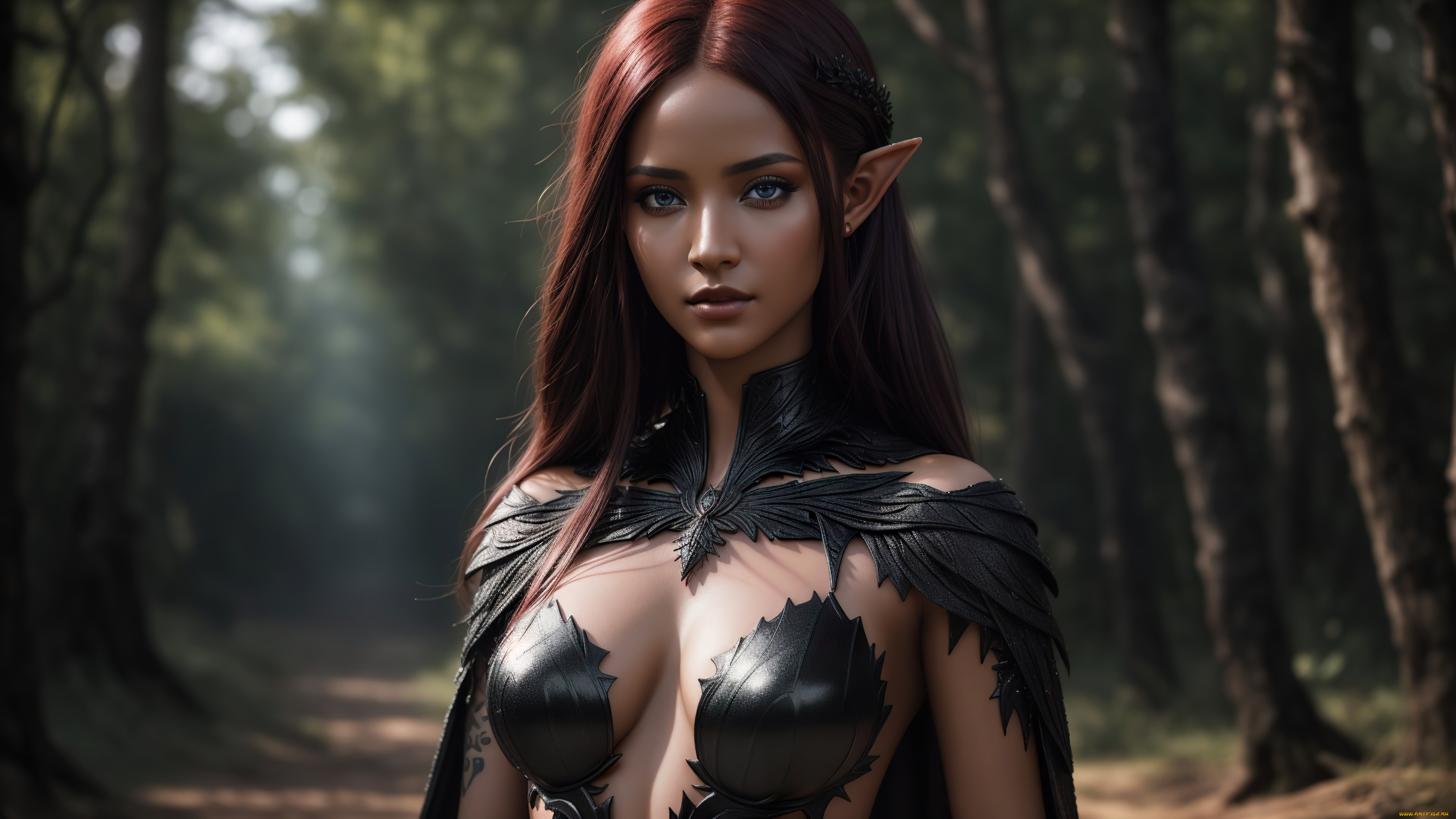 , 3 ,  , fantasy, girl, nature, art, elf, digital